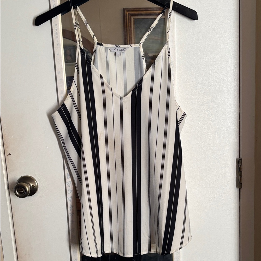 Chic Striped Camisole in Black and White